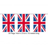 Union Jack Flag Plastic Bunting - 30 Flags